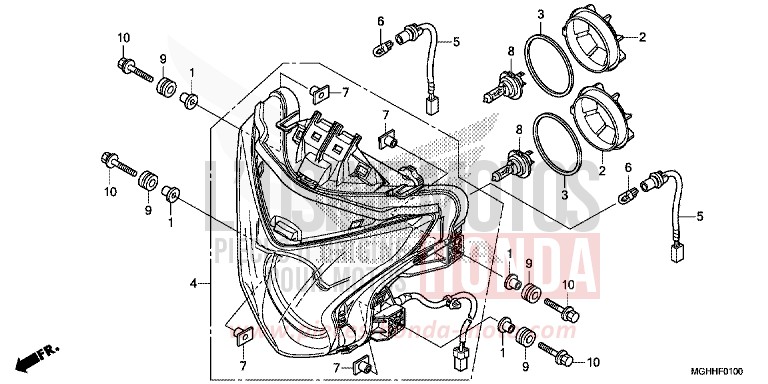 PROJECTEUR von VFR1200X "Crosstourer" DCT PEARL GLARE WHITE (NHB53) von 2017